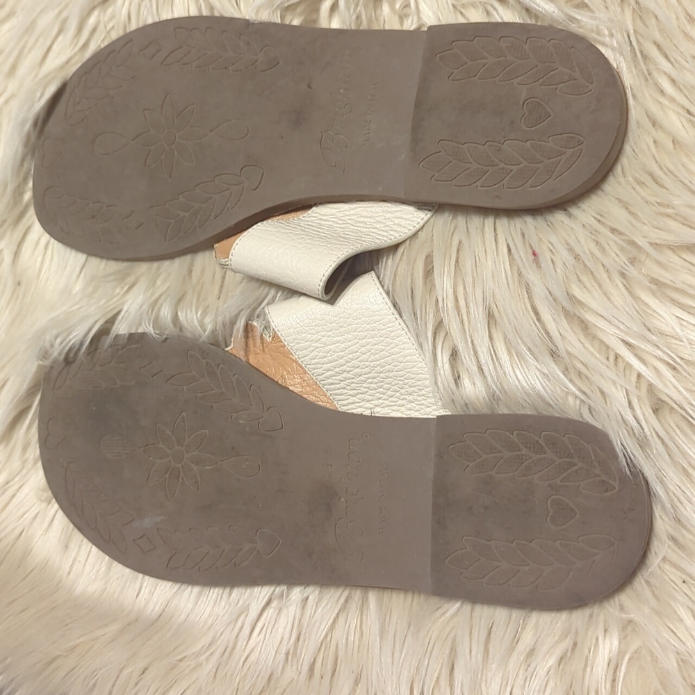 Brighton Cream Color Rhinestone Crystal Embellished Adagio thongs Sandals Sz 9 - Picture 3 of 6